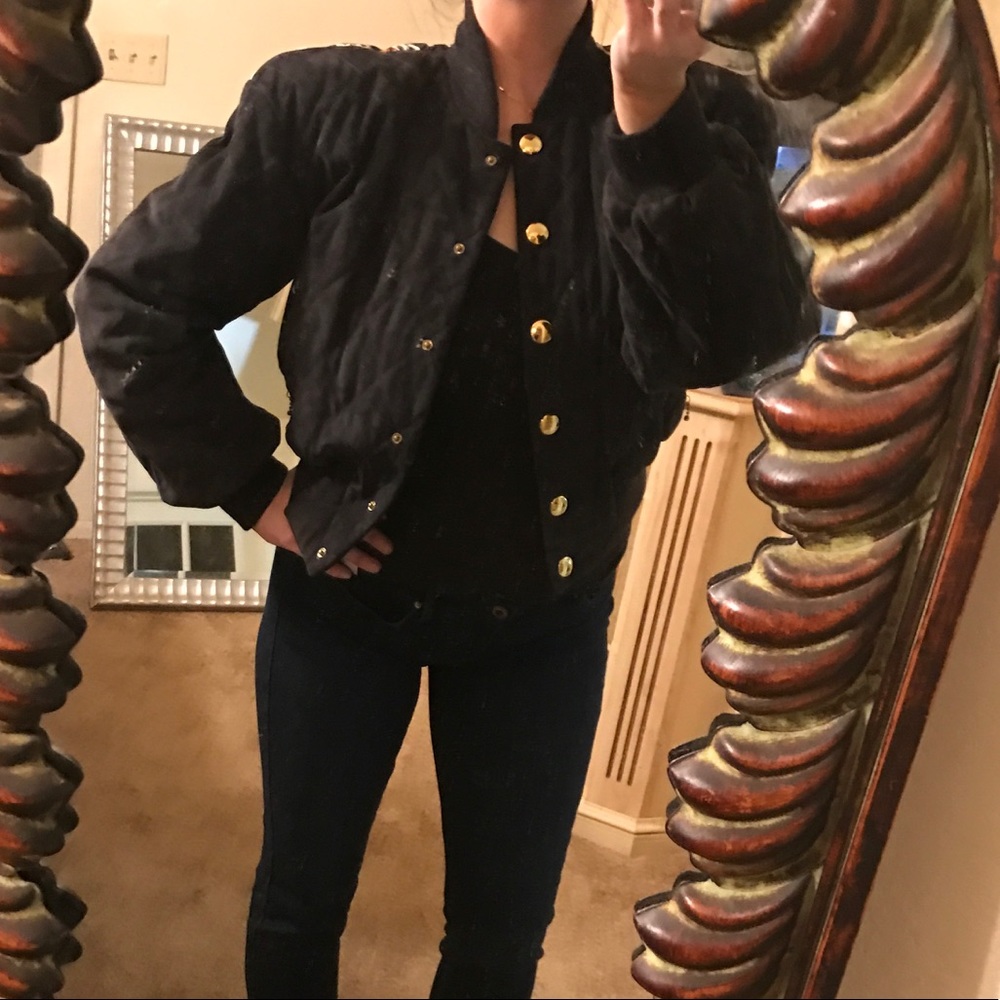 Escada Margaretha Ley Leather & Silk Bomber Jacket - Picture 6 of 8
